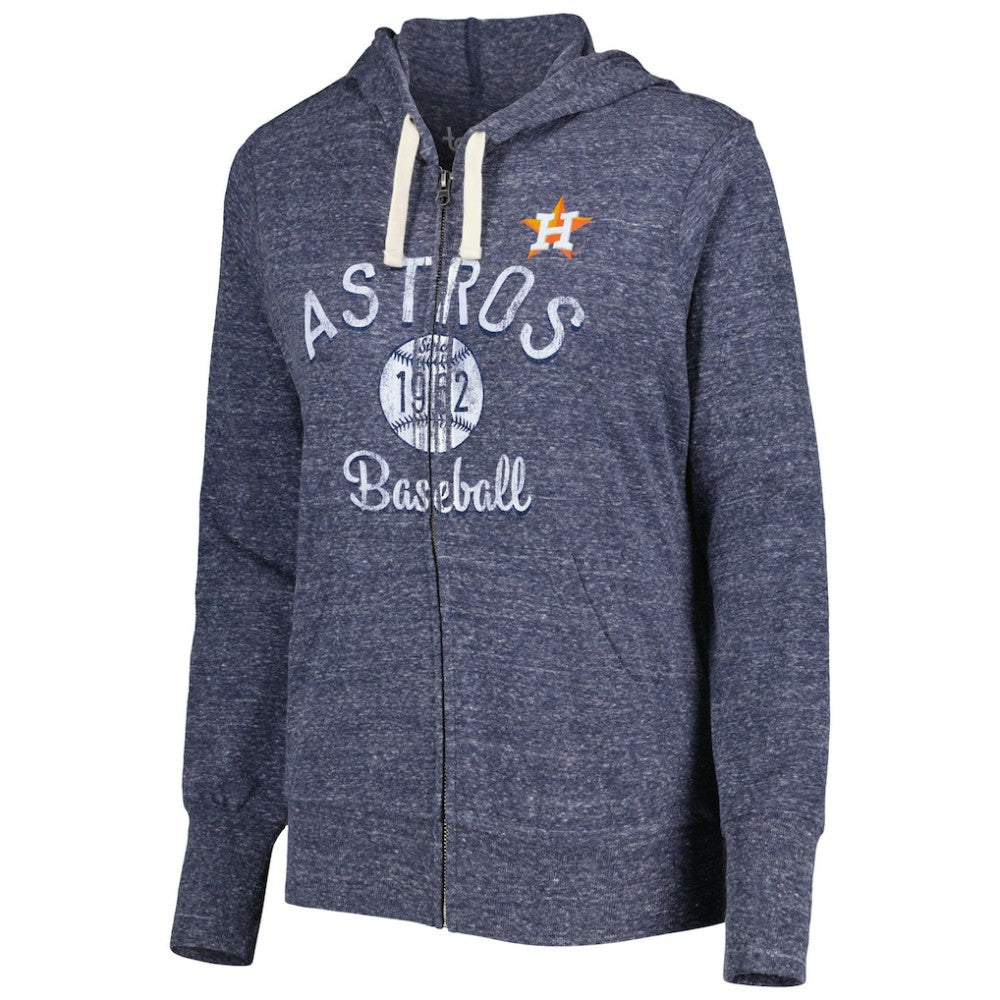 Houston Astros Touch Women's Training Camp Tri-Blend Lightweight Full-Zip Hoodie - Heather Navy