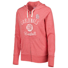 St. Louis Cardinals Touch Women's Training Camp Tri-Blend Lightweight Full-Zip Hoodie - Red