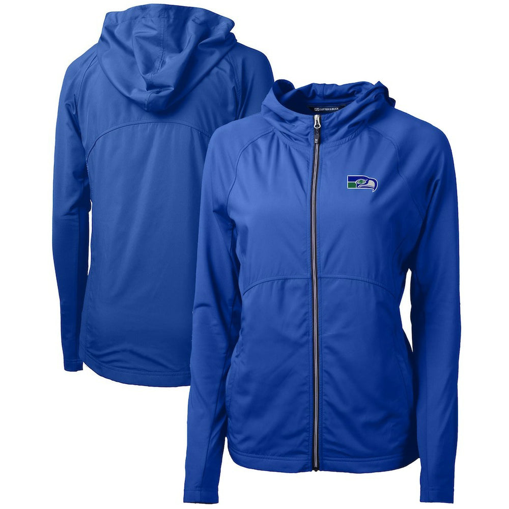 Seattle Seahawks Cutter & Buck Women's Throwback Logo Adapt Eco Knit Hybrid Recycled Full-Zip Hoodie - Royal outlet