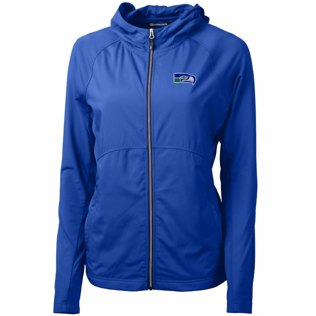 Seattle Seahawks Cutter & Buck Women's Throwback Logo Adapt Eco Knit Hybrid Recycled Full-Zip Hoodie - Royal outlet