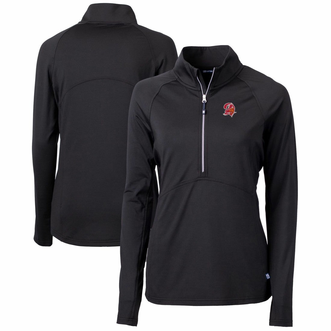 Tampa Bay Buccaneers Cutter & Buck Women's Throwback Logo Adapt Eco Knit Stretch Recycled Half-Zip Pullover Top - Black sale