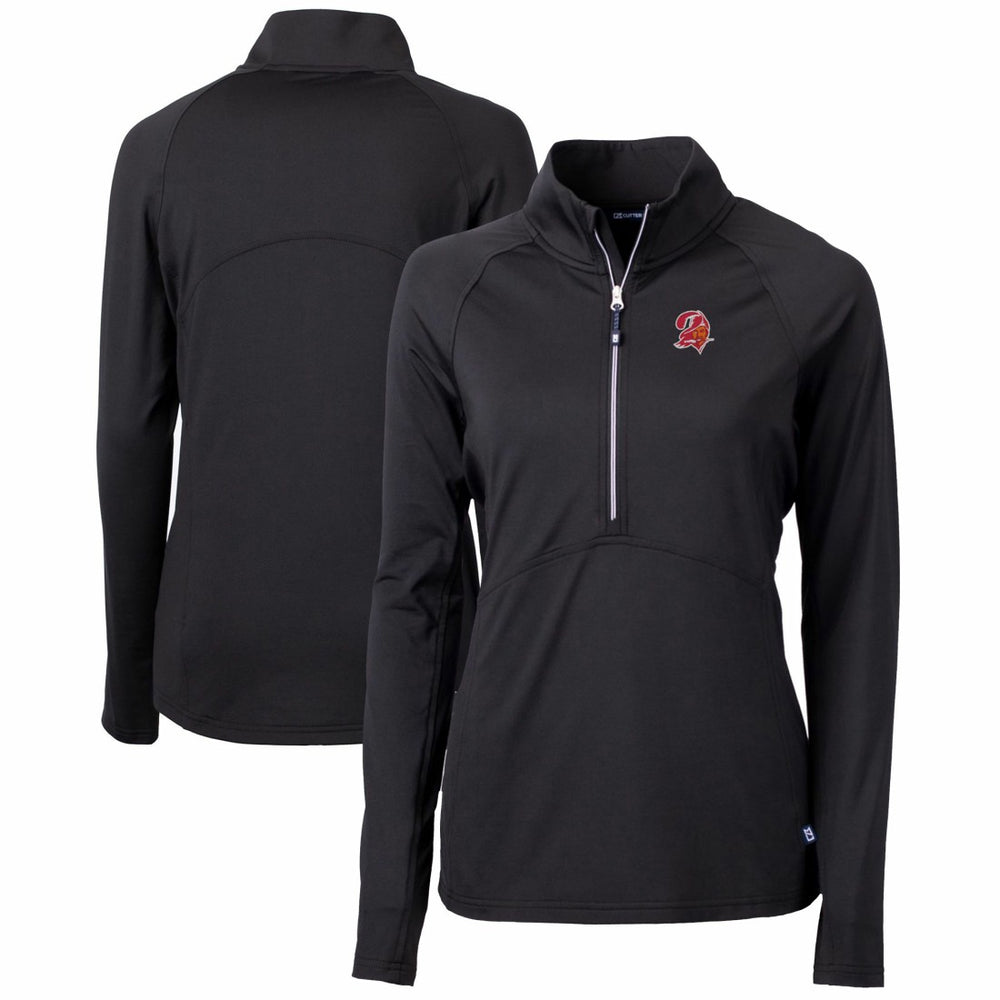 Tampa Bay Buccaneers Cutter & Buck Women's Throwback Logo Adapt Eco Knit Stretch Recycled Half-Zip Pullover Top - Black sale