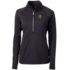 Cleveland Browns Cutter & Buck Women's Throwback Logo Adapt Eco Knit Stretch Recycled Half-Zip Pullover Top - Black sale