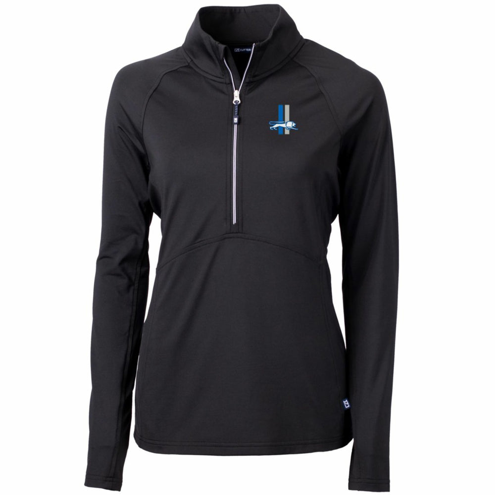 Detroit Lions Cutter & Buck Women's Throwback Logo Adapt Eco Knit Stretch Recycled Half-Zip Pullover Top - Black sale