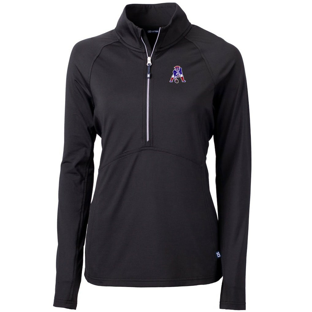 New England Patriots Cutter & Buck Women's Throwback Logo Adapt Eco Knit Stretch Recycled Half-Zip Pullover Top - Black discount