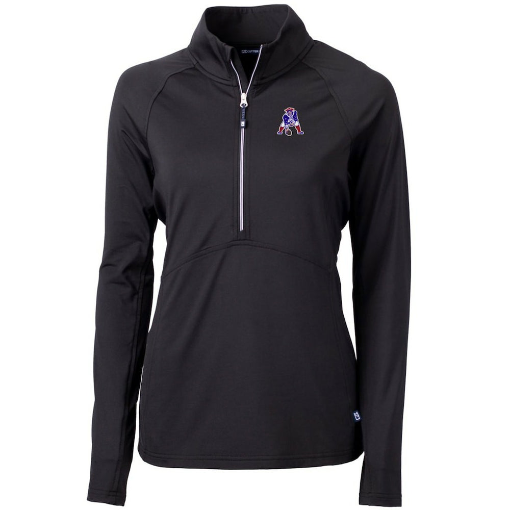 New England Patriots Cutter & Buck Women's Throwback Logo Adapt Eco Knit Stretch Recycled Half-Zip Pullover Top - Black discount