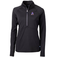 New England Patriots Cutter & Buck Women's Throwback Logo Adapt Eco Knit Stretch Recycled Half-Zip Pullover Top - Black discount