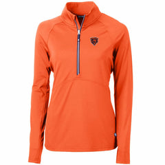 Chicago Bears Cutter & Buck Women's Throwback Logo Adapt Eco Knit Stretch Recycled Half-Zip Pullover Top - Orange for sale