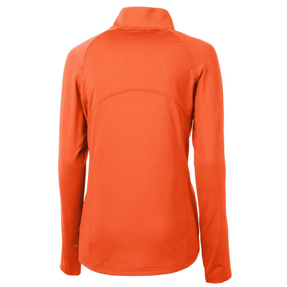 Chicago Bears Cutter & Buck Women's Throwback Logo Adapt Eco Knit Stretch Recycled Half-Zip Pullover Top - Orange for sale