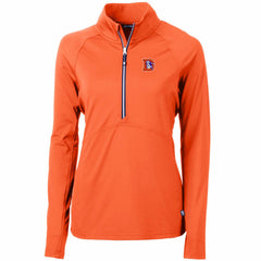 Denver Broncos Cutter & Buck Women's Throwback Logo Adapt Eco Knit Stretch Recycled Half-Zip Pullover Top - Orange cheap
