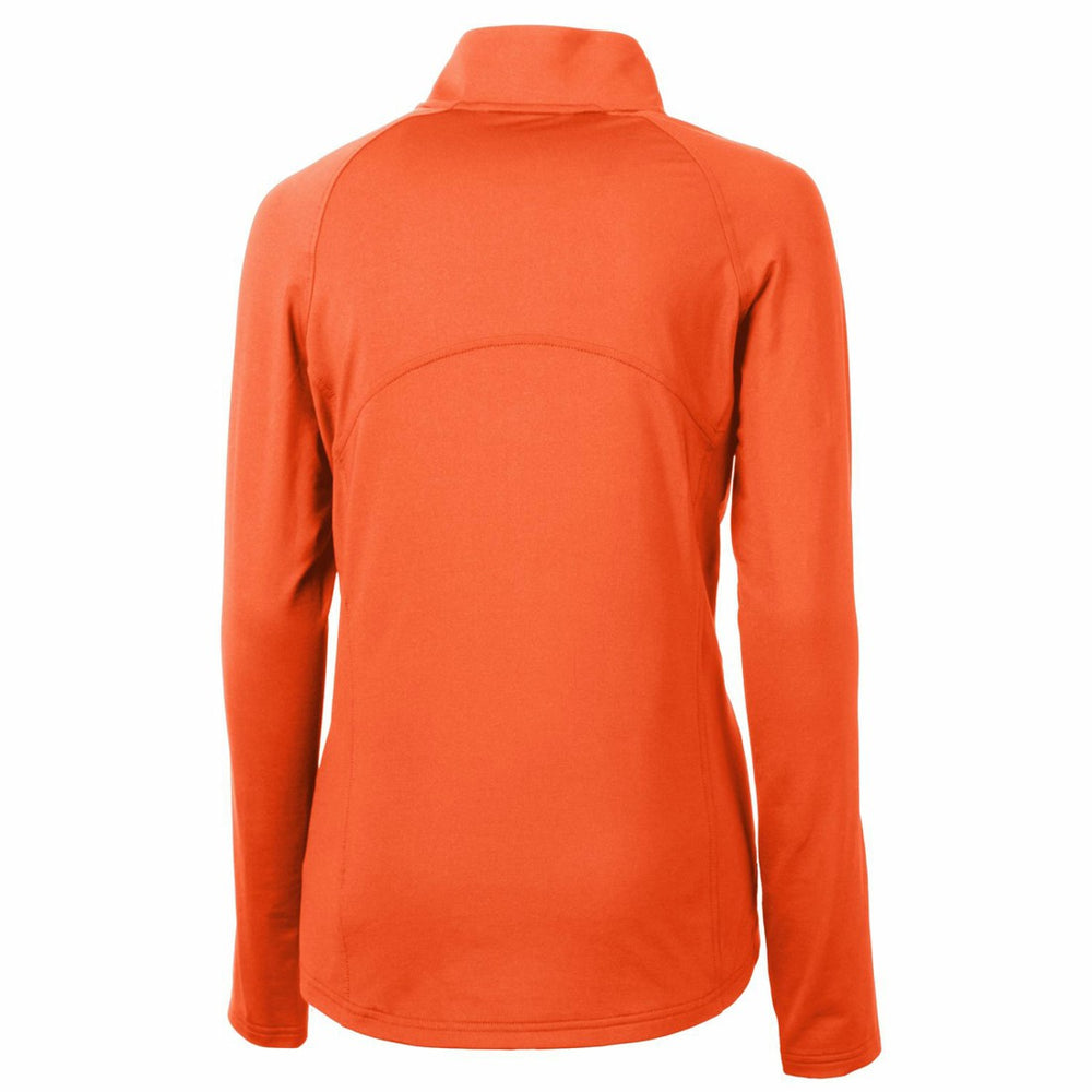 Denver Broncos Cutter & Buck Women's Throwback Logo Adapt Eco Knit Stretch Recycled Half-Zip Pullover Top - Orange cheap