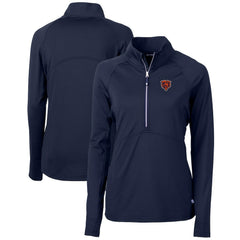 Chicago Bears Cutter & Buck Women's Throwback Logo Adapt Eco Knit Stretch Recycled Half-Zip Pullover Top - Navy cheap
