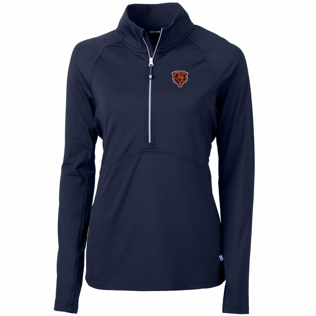 Chicago Bears Cutter & Buck Women's Throwback Logo Adapt Eco Knit Stretch Recycled Half-Zip Pullover Top - Navy cheap