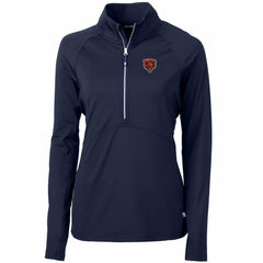 Chicago Bears Cutter & Buck Women's Throwback Logo Adapt Eco Knit Stretch Recycled Half-Zip Pullover Top - Navy cheap