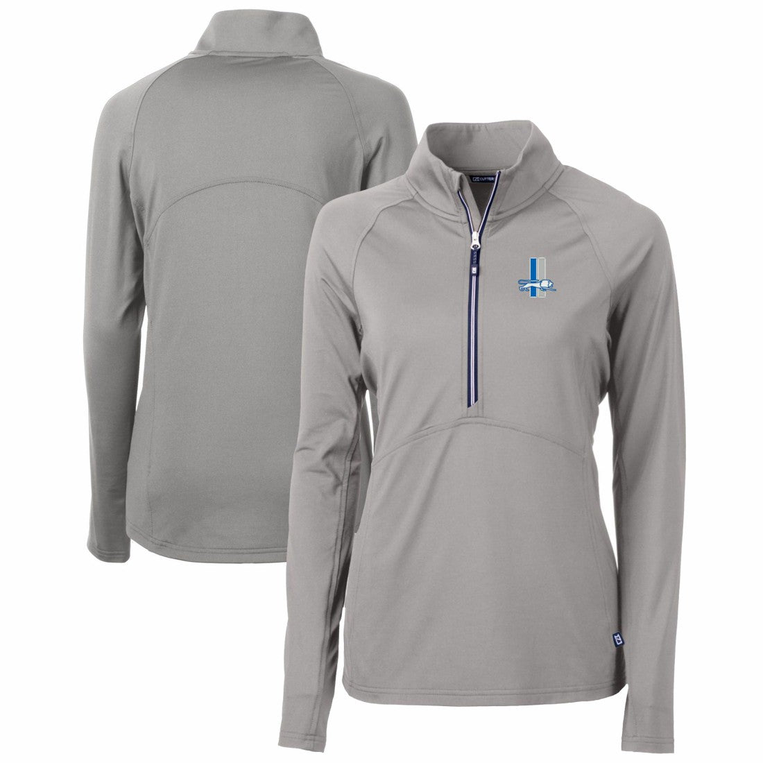 Detroit Lions Cutter & Buck Women's Throwback Logo Adapt Eco Knit Stretch Recycled Half-Zip Pullover Top - Gray sale