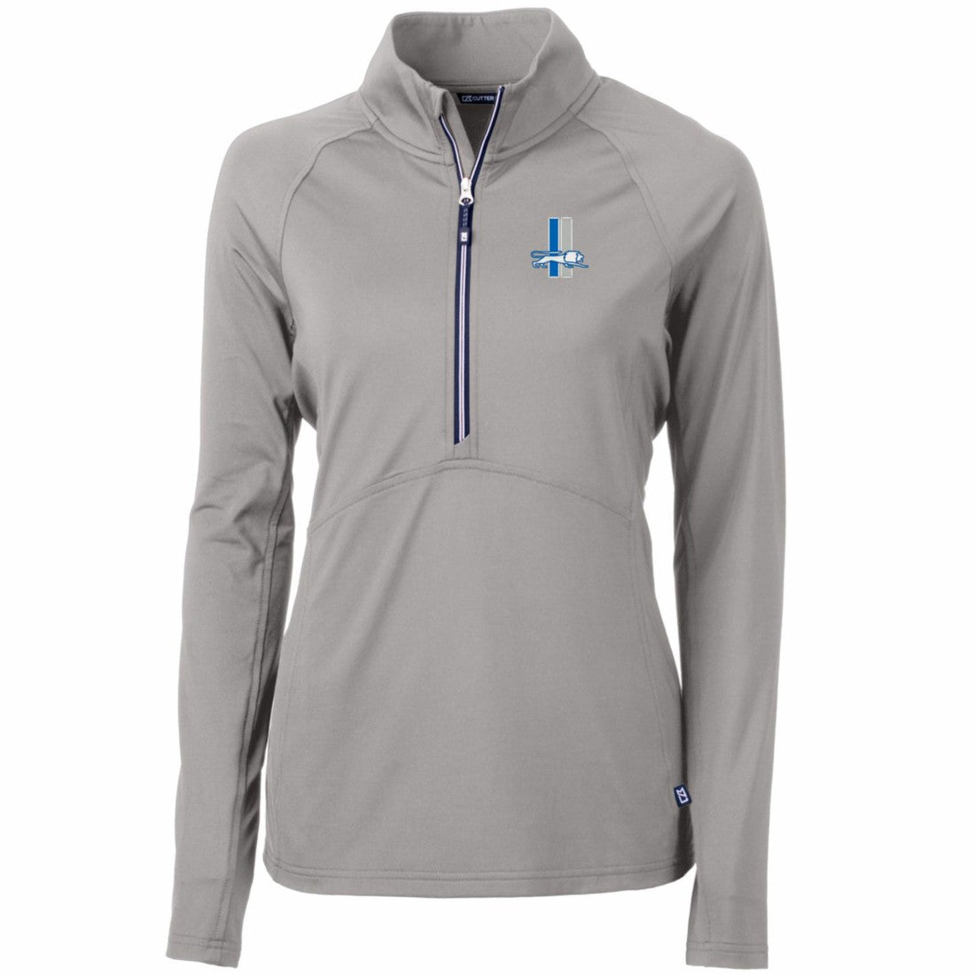 Detroit Lions Cutter & Buck Women's Throwback Logo Adapt Eco Knit Stretch Recycled Half-Zip Pullover Top - Gray sale