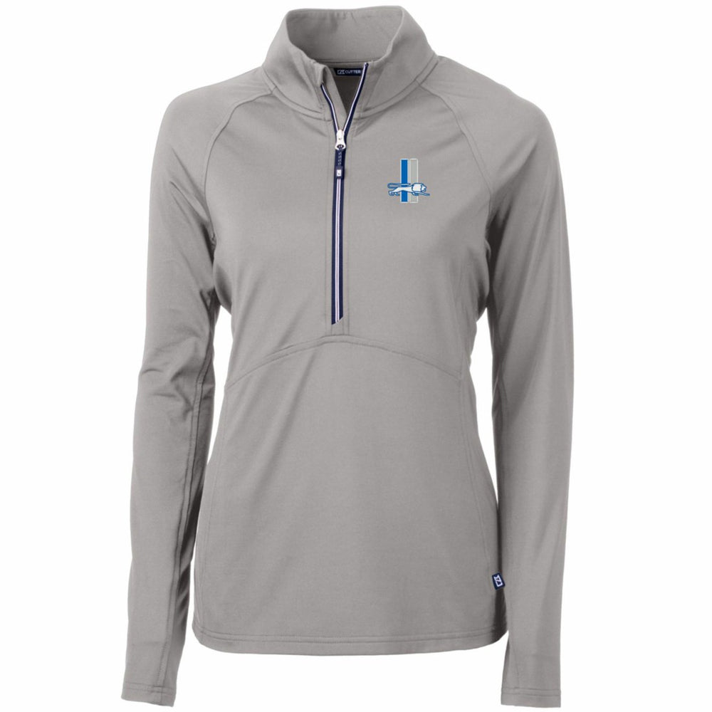 Detroit Lions Cutter & Buck Women's Throwback Logo Adapt Eco Knit Stretch Recycled Half-Zip Pullover Top - Gray sale