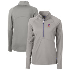 Denver Broncos Cutter & Buck Women's Throwback Logo Adapt Eco Knit Stretch Recycled Half-Zip Pullover Top - Gray sale