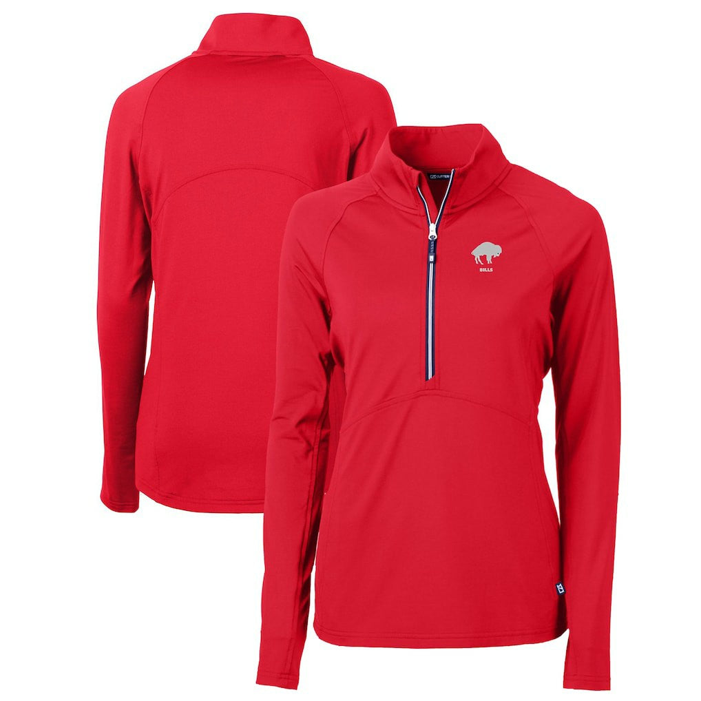 Buffalo Bills Cutter & Buck Women's Throwback Logo Adapt Eco Knit Stretch Recycled Half-Zip Pullover Top - Red outlet