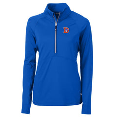 Denver Broncos Cutter & Buck Women's Throwback Logo Adapt Eco Knit Stretch Recycled Half-Zip Pullover Top - Royal cheap