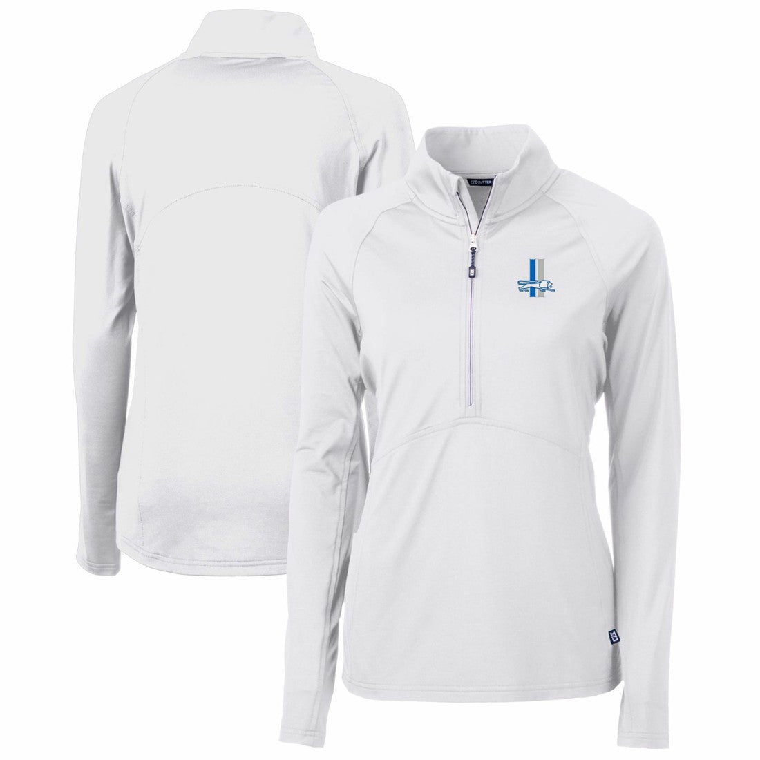 Detroit Lions Cutter & Buck Women's Throwback Logo Adapt Eco Knit Stretch Recycled Half-Zip Pullover Top - White sale