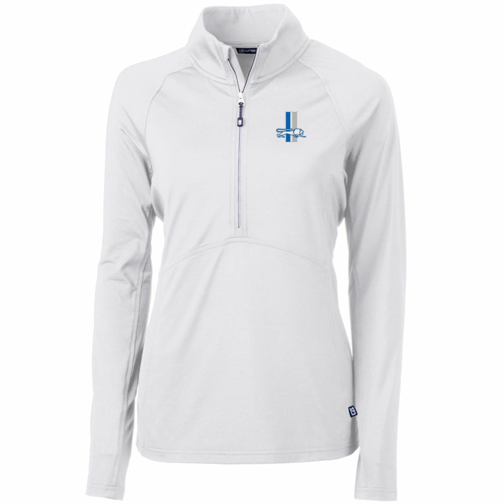 Detroit Lions Cutter & Buck Women's Throwback Logo Adapt Eco Knit Stretch Recycled Half-Zip Pullover Top - White sale
