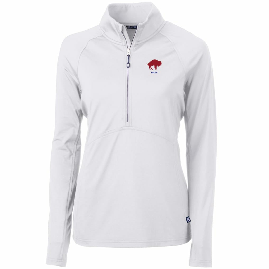 Buffalo Bills Cutter & Buck Women's Throwback Logo Adapt Eco Knit Stretch Recycled Half-Zip Pullover Top - White discount