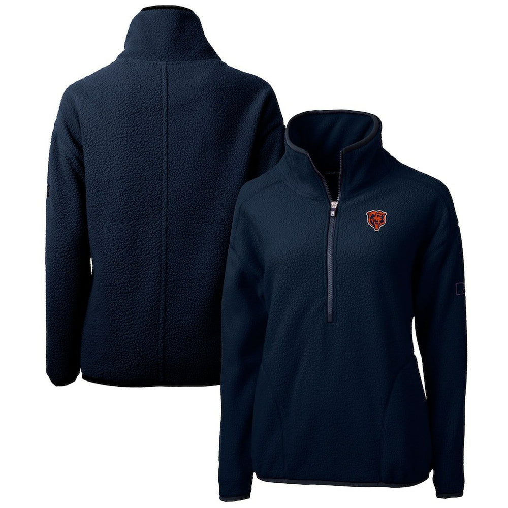 Chicago Bears Cutter & Buck Women's Throwback Logo Cascade Eco Sherpa Fleece Half-Zip Pullover Jacket - Navy discount