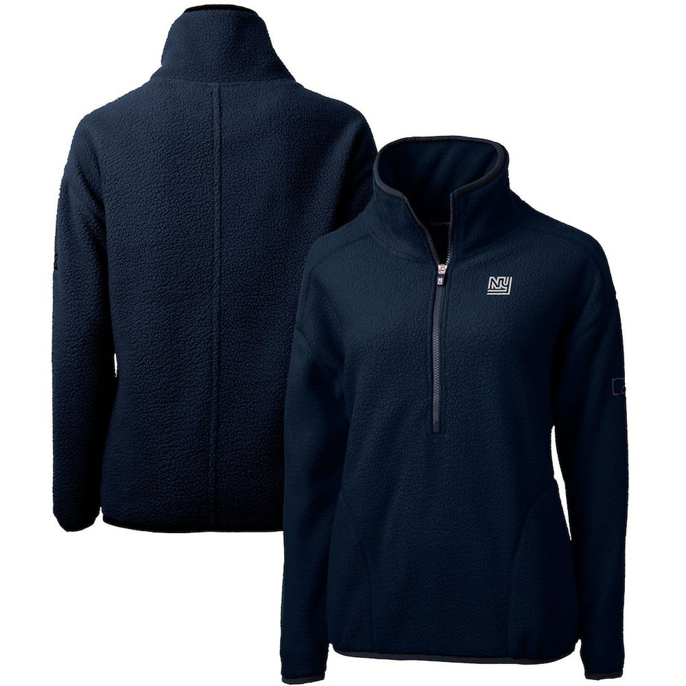 New York Giants Cutter & Buck Women's Throwback Logo Cascade Eco Sherpa Fleece Half-Zip Pullover Jacket - Navy on sale