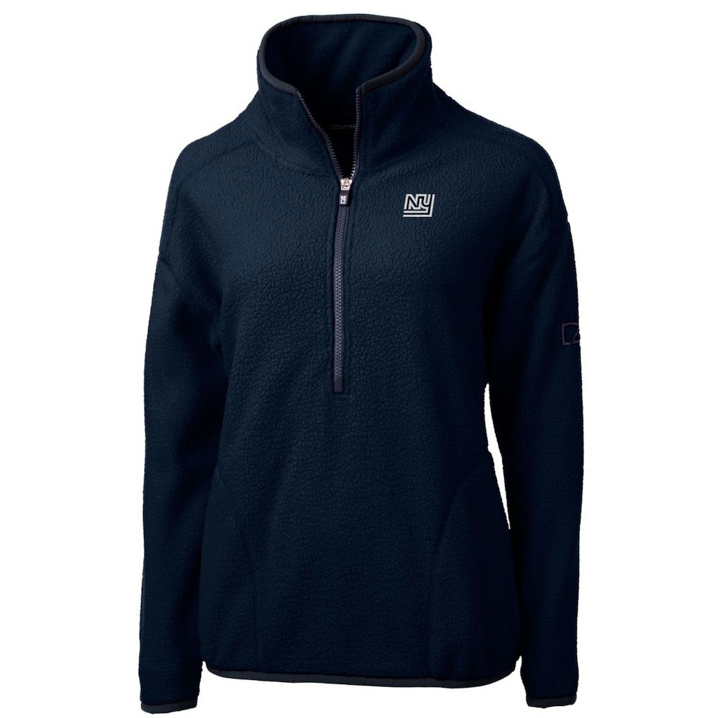 New York Giants Cutter & Buck Women's Throwback Logo Cascade Eco Sherpa Fleece Half-Zip Pullover Jacket - Navy on sale