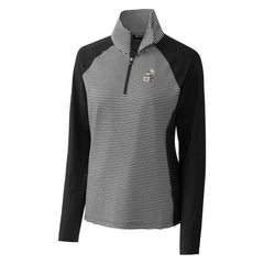 New Orleans Saints Cutter & Buck Women's Throwback Logo Forge Tonal Stripe Stretch Half-Zip Pullover Top - Black sale