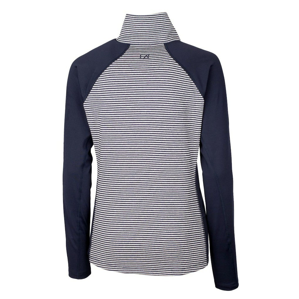 Los Angeles Chargers Cutter & Buck Women's Throwback Logo Forge Tonal Stripe Stretch Half-Zip Pullover Top - Navy cheap