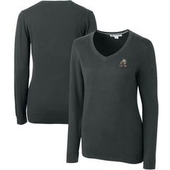 Cleveland Browns Cutter & Buck Women's Throwback Logo Lakemont Tri-Blend V-Neck Sweater - Heather Charcoal for sale