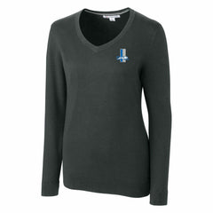 Detroit Lions Cutter & Buck Women's Throwback Logo Lakemont Tri-Blend V-Neck Sweater - Heather Charcoal online