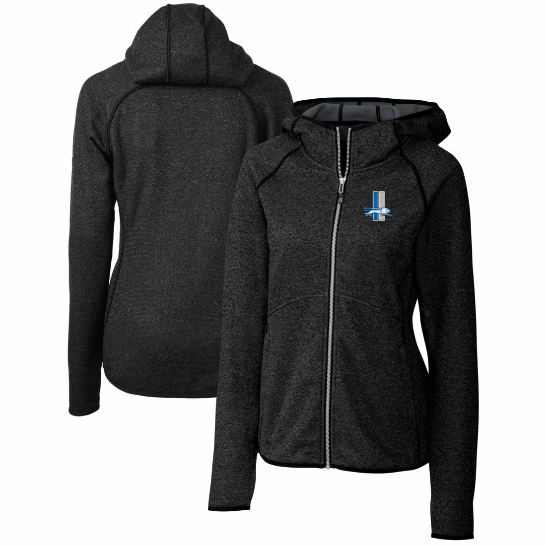 Detroit Lions Cutter & Buck Women's Throwback Logo Mainsail Full-Zip Jacket - Heather Charcoal on sale