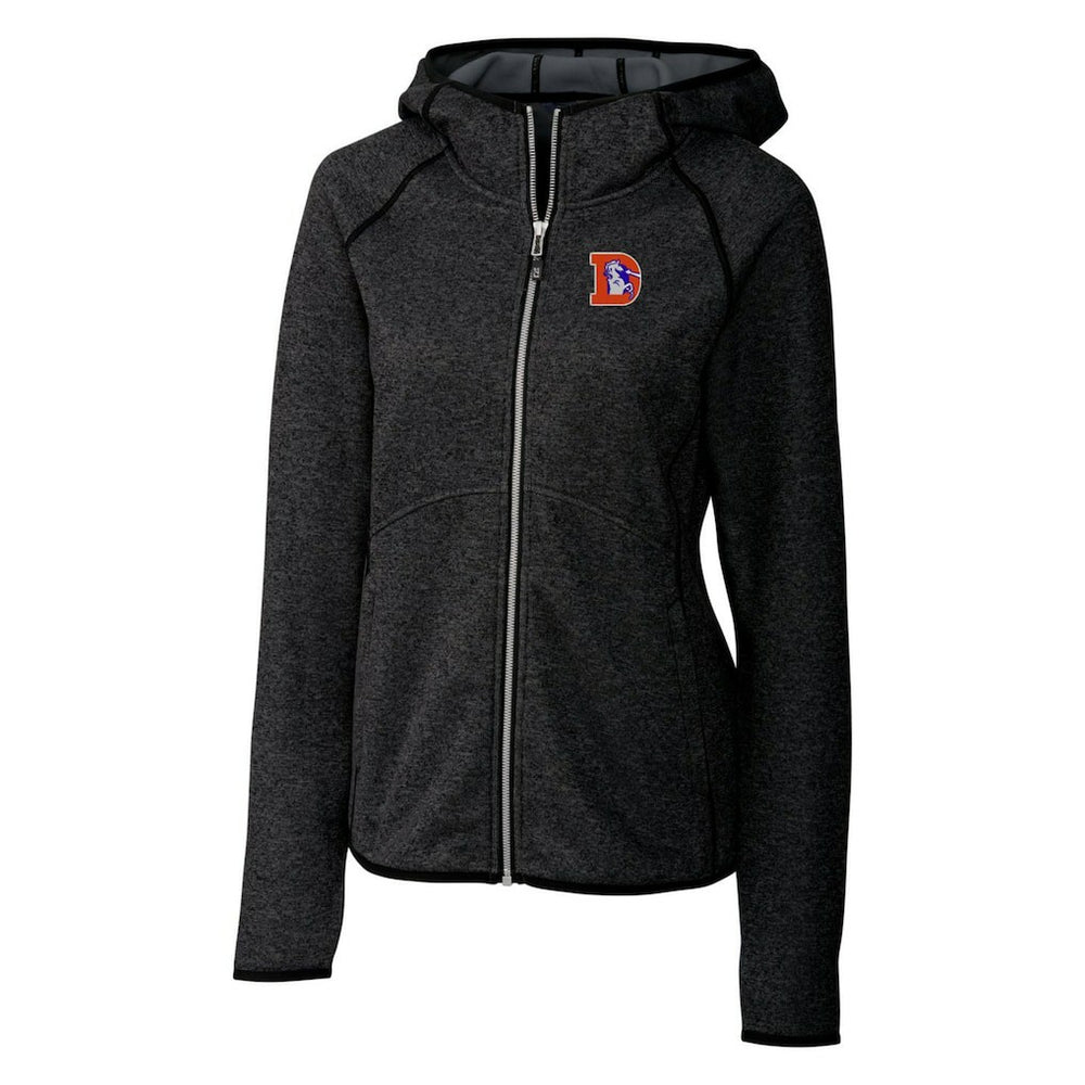 Denver Broncos Cutter & Buck Women's Throwback Logo Mainsail Full-Zip Jacket - Heather Charcoal for sale