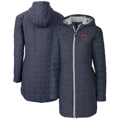 Chicago Bears Cutter & Buck Women's Throwback Logo Rainier Primaloft Eco Full-Zip Hoodie Long Coat - Heather Navy outlet