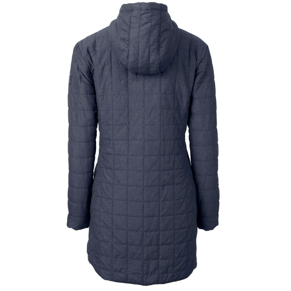 Chicago Bears Cutter & Buck Women's Throwback Logo Rainier Primaloft Eco Full-Zip Hoodie Long Coat - Heather Navy outlet