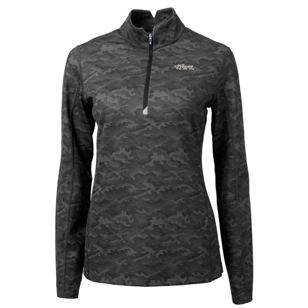 New York Jets Cutter & Buck Women's Throwback Logo Traverse Camo Quarter-Zip Pullover Top - Black online