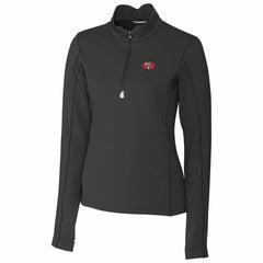 San Francisco 49ers Cutter & Buck Women's Throwback Logo Traverse Stretch Quarter-Zip Pullover Top - Black cheap