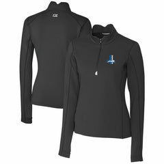 Detroit Lions Cutter & Buck Women's Throwback Logo Traverse Stretch Quarter-Zip Pullover Top - Black cheap