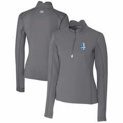 Detroit Lions Cutter & Buck Women's Throwback Logo Traverse Stretch Quarter-Zip Pullover Top - Steel online