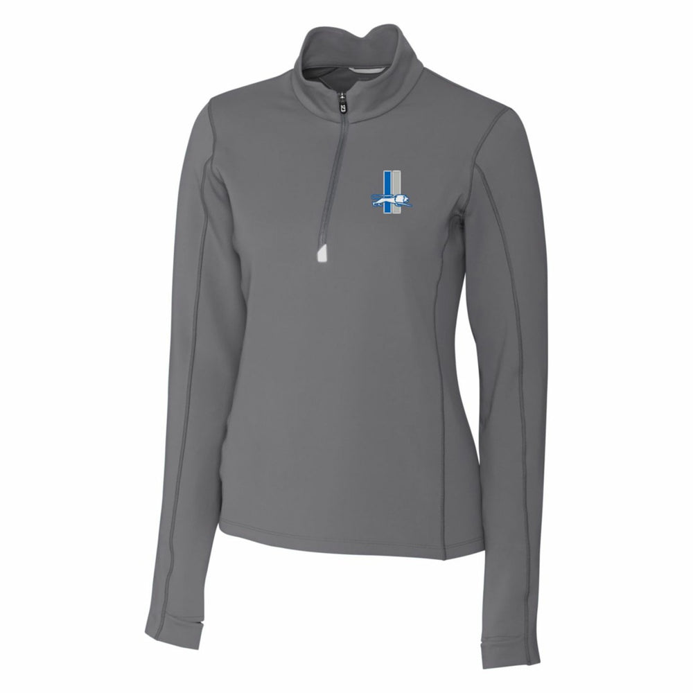 Detroit Lions Cutter & Buck Women's Throwback Logo Traverse Stretch Quarter-Zip Pullover Top - Steel online