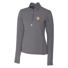 Miami Dolphins Cutter & Buck Women's Throwback Logo Traverse Stretch Quarter-Zip Pullover Top - Steel sale