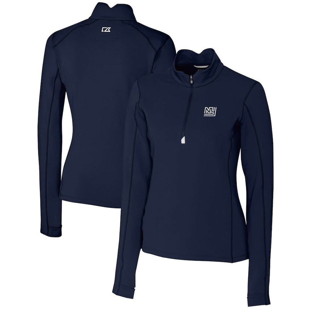 New York Giants Cutter & Buck Women's Throwback Logo Traverse Stretch Quarter-Zip Pullover Top - Navy outlet