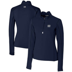 New York Giants Cutter & Buck Women's Throwback Logo Traverse Stretch Quarter-Zip Pullover Top - Navy outlet