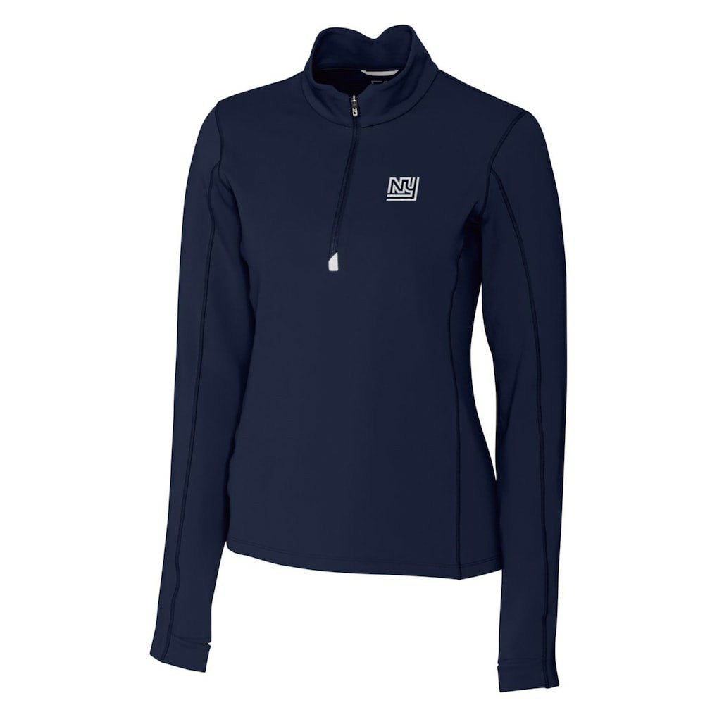 New York Giants Cutter & Buck Women's Throwback Logo Traverse Stretch Quarter-Zip Pullover Top - Navy outlet
