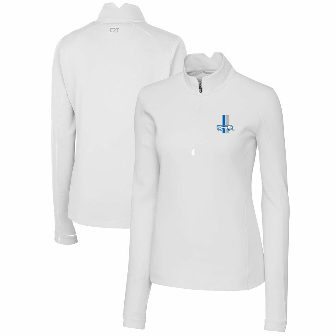 Detroit Lions Cutter & Buck Women's Throwback Logo Traverse Stretch Quarter-Zip Pullover Top - White online
