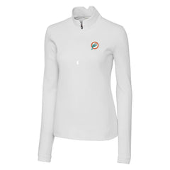 Miami Dolphins Cutter & Buck Women's Throwback Logo Traverse Stretch Quarter-Zip Pullover Top - White cheap