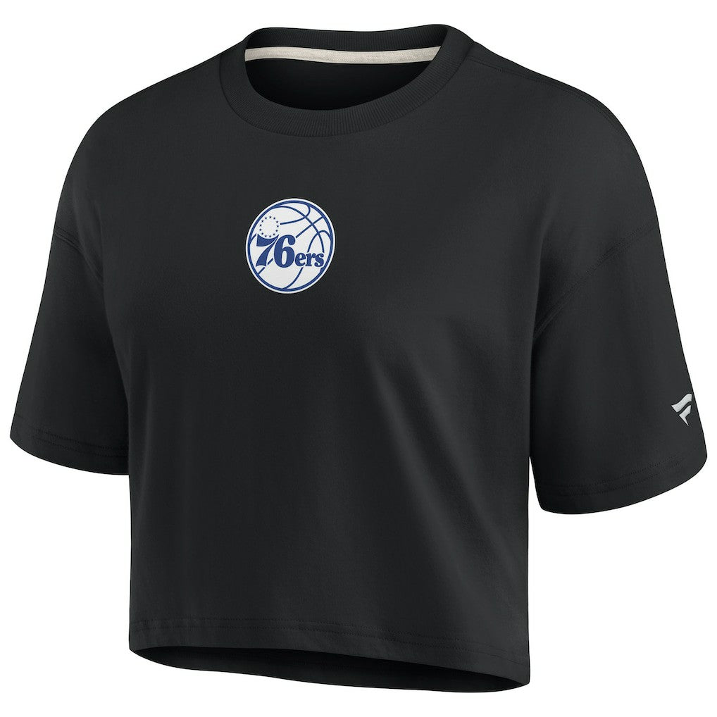 Philadelphia 76ers Women's Elements Super Soft Boxy Cropped T-Shirt - Black | Fanatics on sale